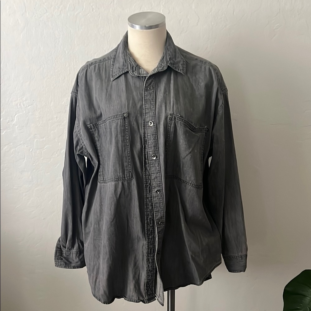 Aerie Casual Gray Long-Sleeve Shirt